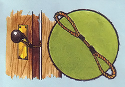 A door snubber like this one will keep doors open a crack.